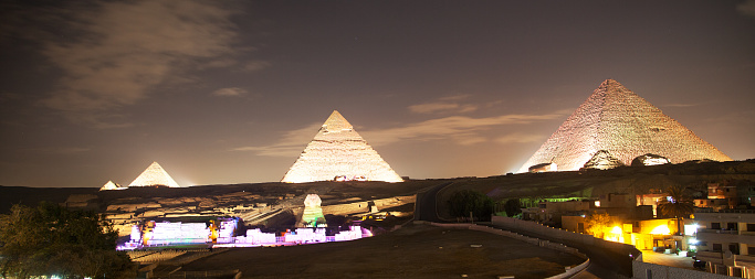 Giza Pyramids Night View-Egypt
