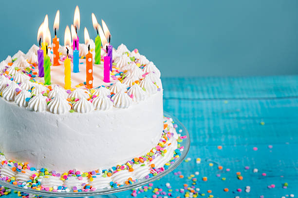 istock Colorful Birthday Cake with Candles 512474630