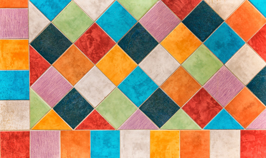 Multicolored tiles background