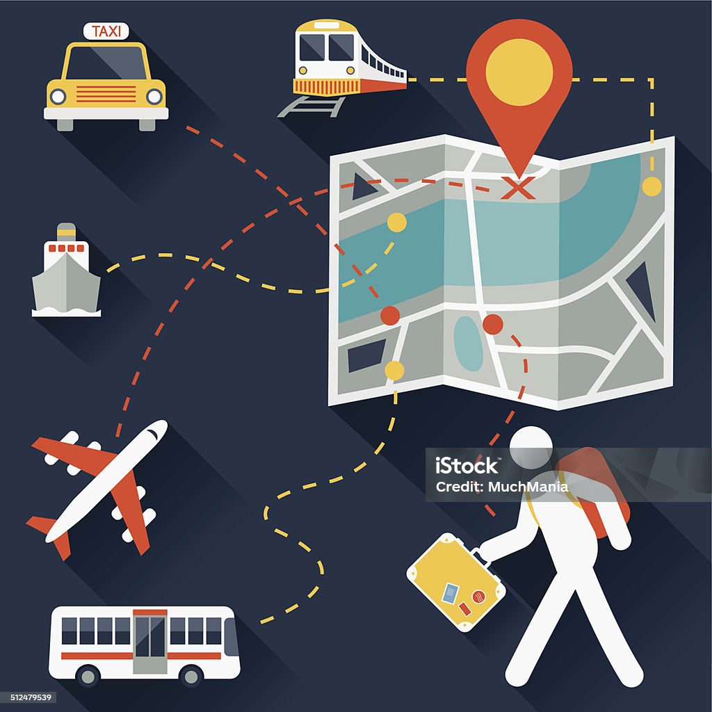 Transportion Map Icon Map Transportation Stock Illustration - Download Image Now - Icon ...