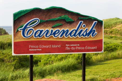 Cavendish area sign in Prince Edward Island National Park in Canada