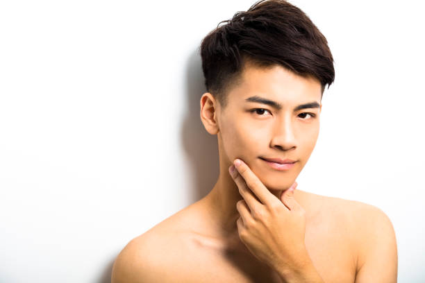 Closeup Portrait Of Attractive Young Man Face Stock Photo