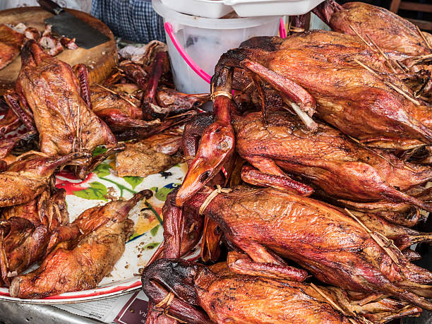 istock Roast duck on the market. 512489262
