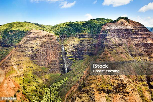 Waterfall In Waimea Canyon Kauai Hawaii Stock Photo - Download Image Now - Waimea - Big Island, Waimea - Oahu, Waimea Falls