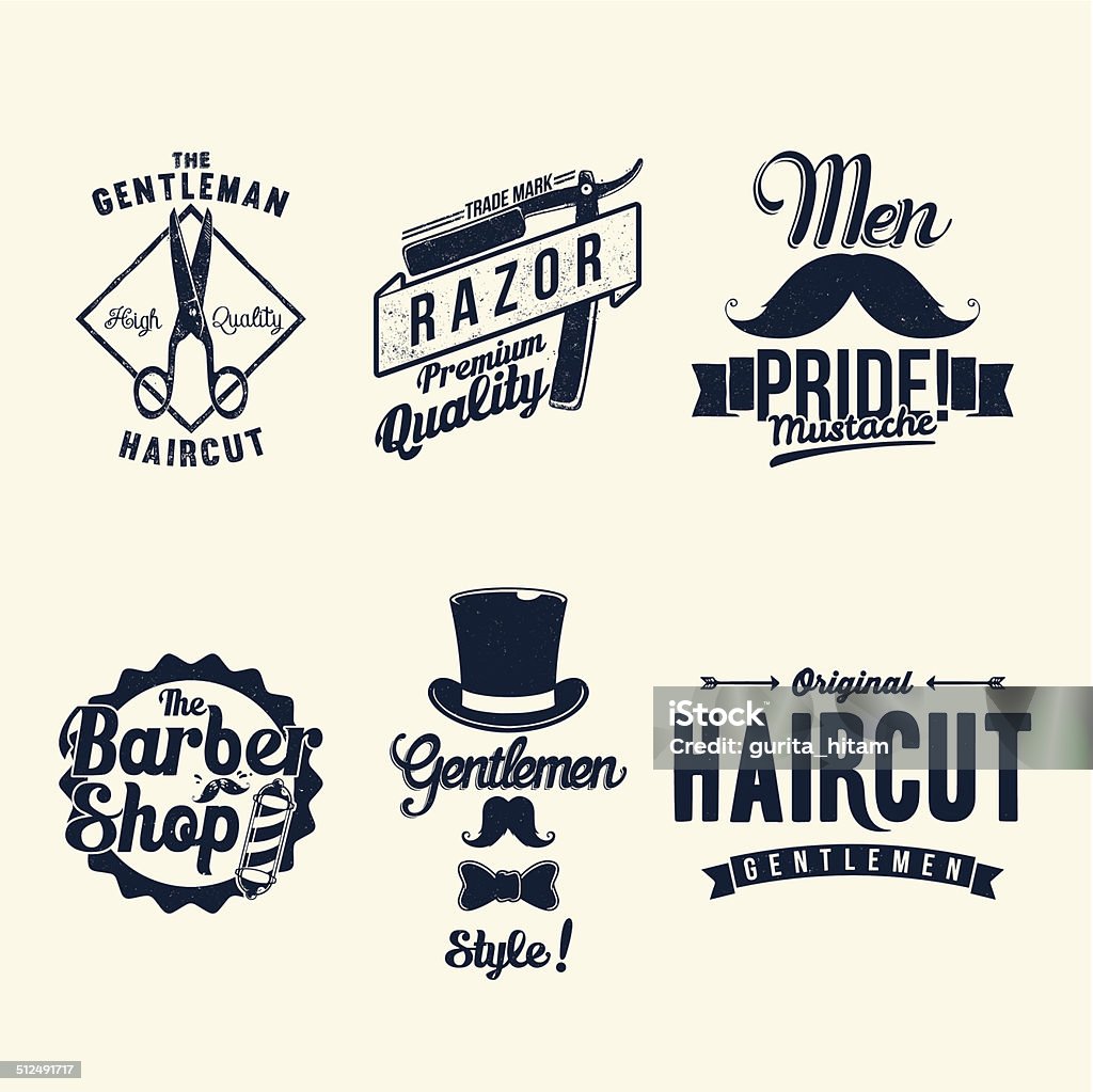 Vintage Barber Shop Vintage Barber Shop Vector set Adult stock vector