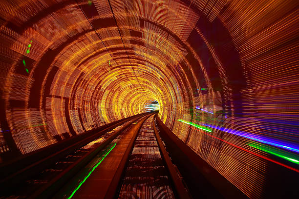istock Through the long of lighting tunnel 512493038