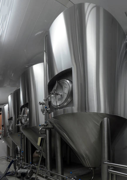 istock Row of tanks in microbrewery 512494065
