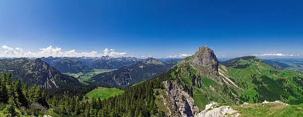 Famous Mt. Aggenstein near Pfronten in the Bavarian region of Allgäu. Mount Aggenstein is a part of the Allgäu Alps and is located right on the frontier to Tyrol, Austria.
