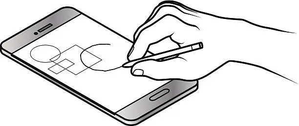 Vector illustration of Using a Phablet