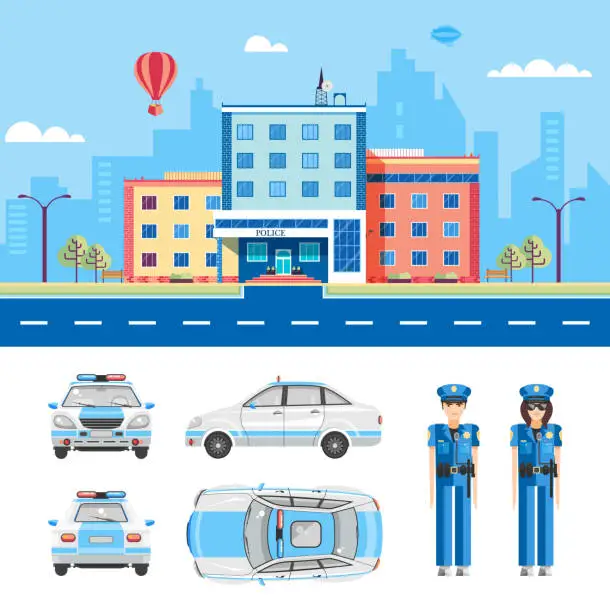 Vector illustration of POLICE STATION 2