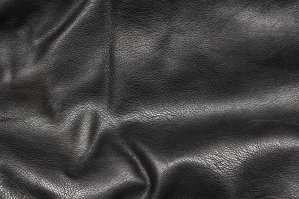 istock Black leather background in the folds 512507278