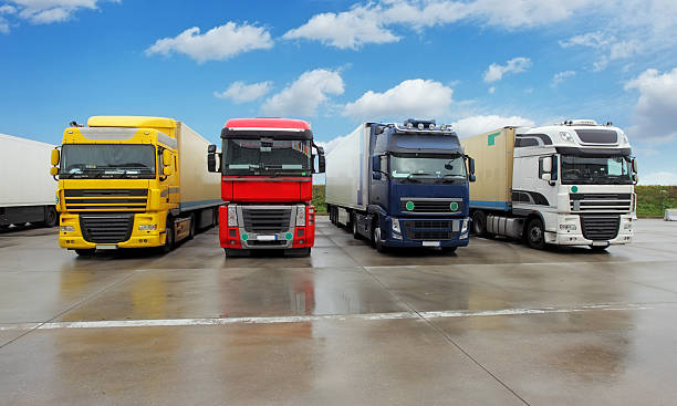 istock Truck in warehouse - Cargo Transport 512507526