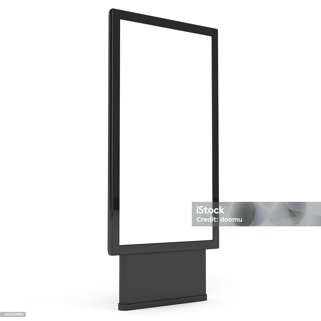 Vertical Blank Billboard Vertical Blank Billboard on a white background Advertisement Stock Photo