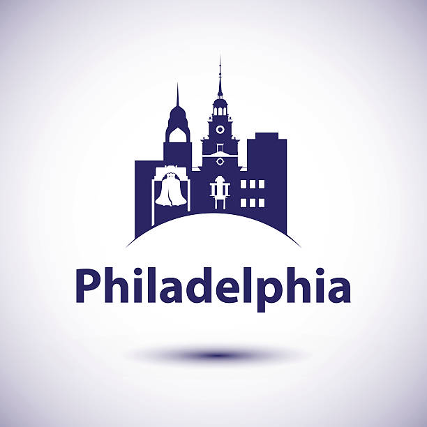Philadelphia Pennsylvania city skyline silhouette. Philadelphia Pennsylvania city skyline silhouette. Vector illustration philadelphia stock illustrations