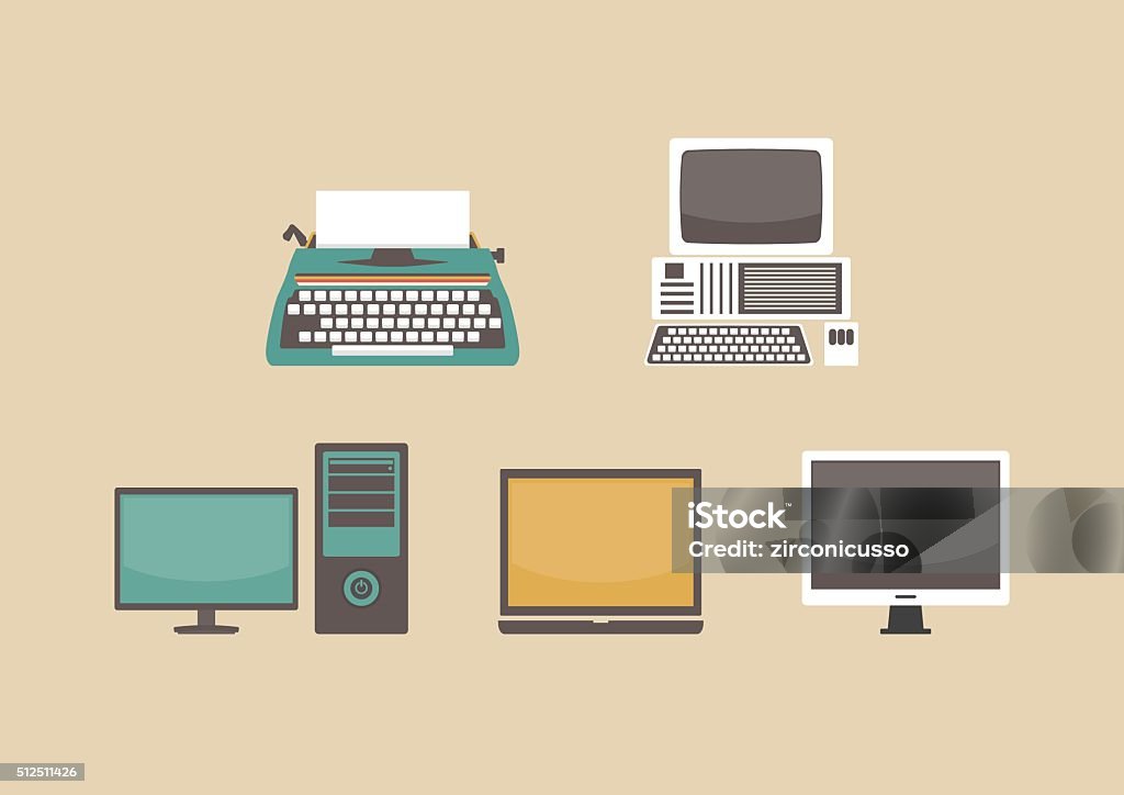 V Computer Evolution Vector Evolution Of Computer Stock Illustration - Download Image Now ...