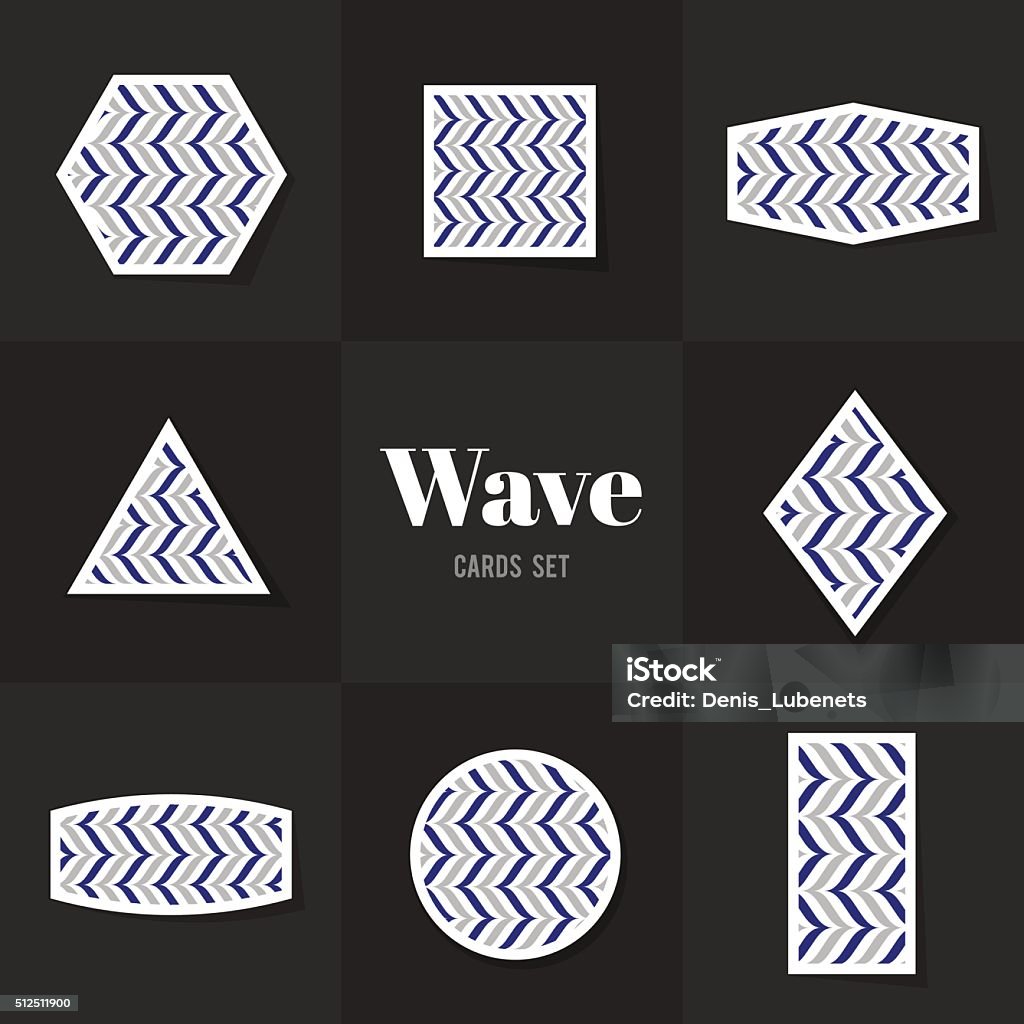 Wave Label Layout Collection Wave Line Cards Stock Illustration - Download Image Now ...