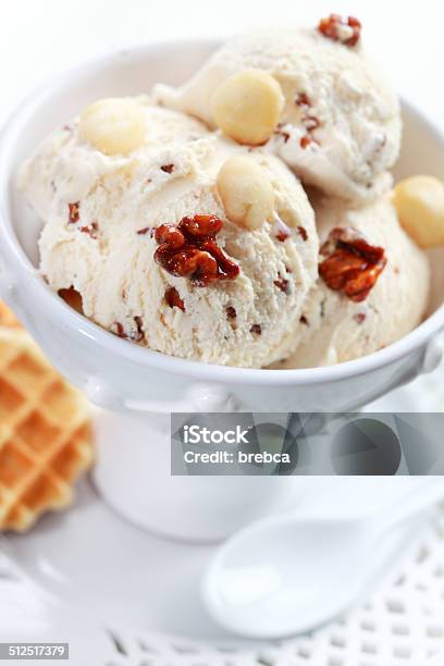 Nut Ice Cream Stock Photo - Download Image Now - Frozen, Ice Cream, Macadamia Nut