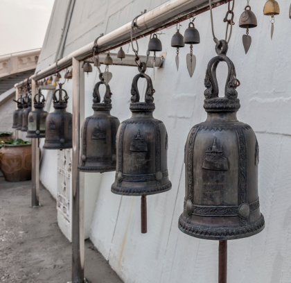 Bells from Golden Mount Temple (Wat Sakate) in Bangkok, Thailand