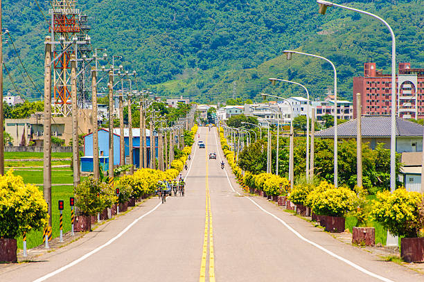 street view of a beautiful small town in Taitung, Taiwan