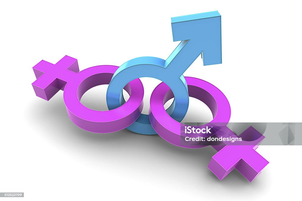 Two Female and Male gender symbol Two Female and Male gender symbol isolated on white background Adult Stock Photo