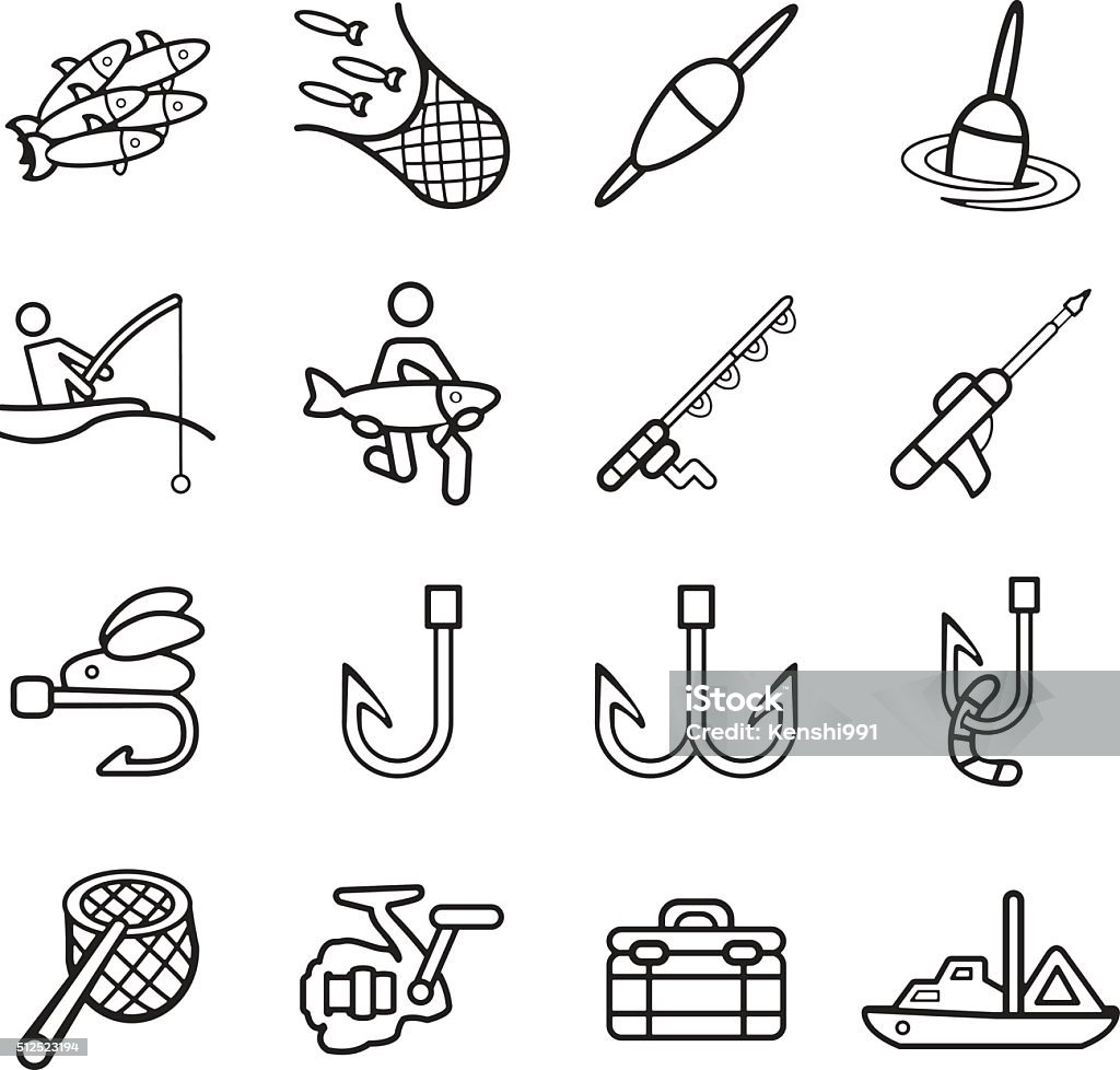Fishing icons set set of Fishing icons Icon Symbol stock vector