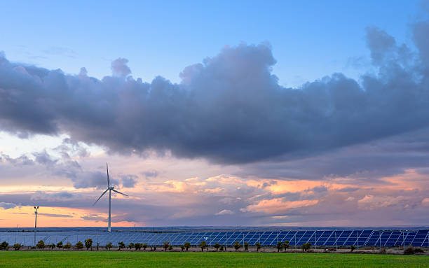 istock Renewable energies at sunset II 512524068