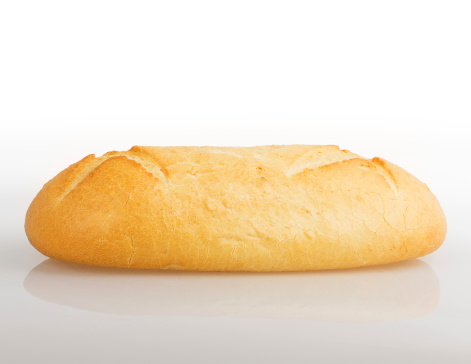 loaf baguette isolated on white background