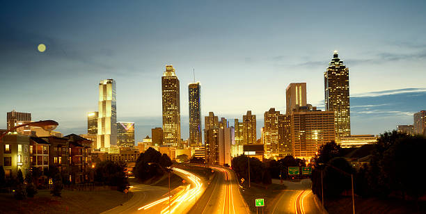 istock Atlanta Skyline in the Moonlight 512525338