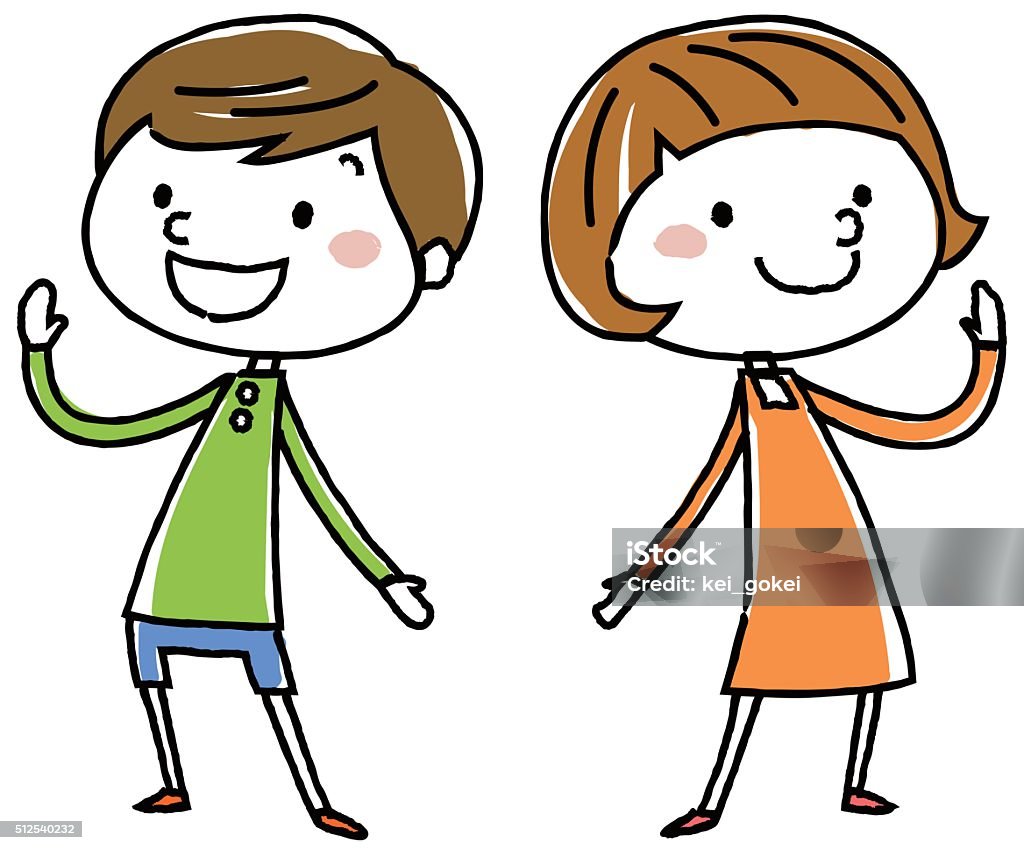 cute kids. Vector Illustration. Cute young brother and sister posing Women's Suffrage stock vector