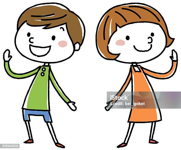 Cute Kids Vector Illustration Stock Illustration - Download Image Now - Women's Suffrage, Boys, Brother