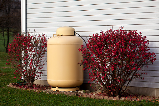 Propane tank for household use.