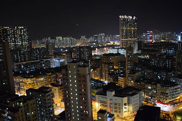 istock Hong Kong buildings above at night. 512541836