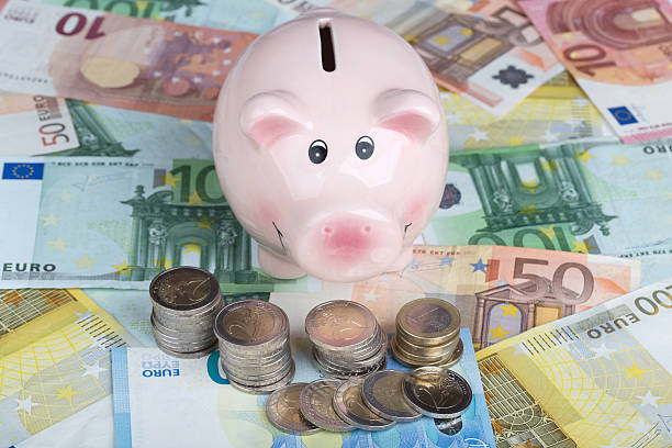 istock Piggy bank with money 512543132