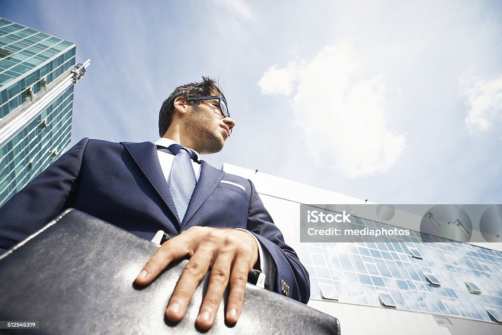 cool handsome businessman Digital Tablet Stock Photo