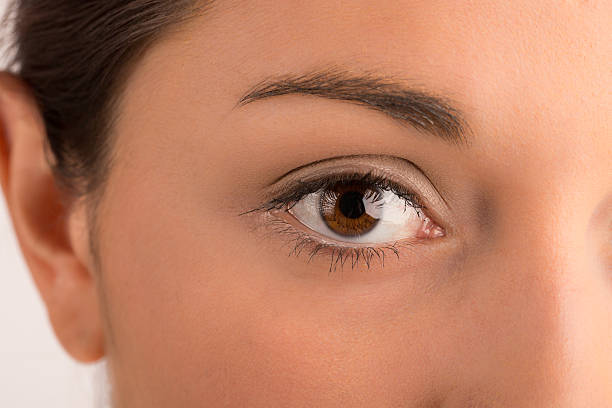 istock Closeup woman eye looking at camera 512546823
