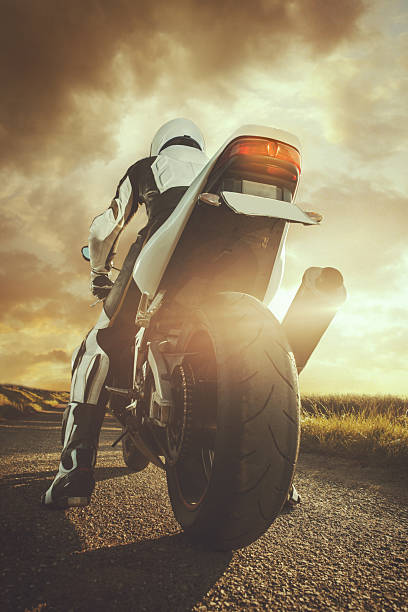 オートバイ - motorcycle biker riding motorcycle racing ストックフォトと画像