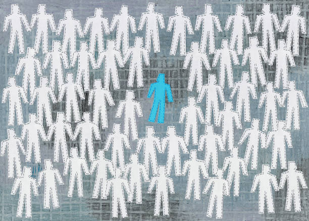 isolated blue man - racism stock illustrations