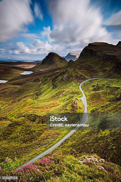 Road In The Quiraing Mountains Stock Photo - Download Image Now - Scotland, Scottish Highlands, Road