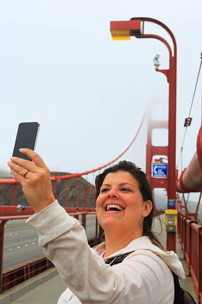 istock Tourist taking a Selfie at the Golden Gate Bridge 512551205
