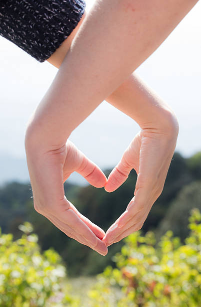 istock lovers couple making a heart with hands 512551528