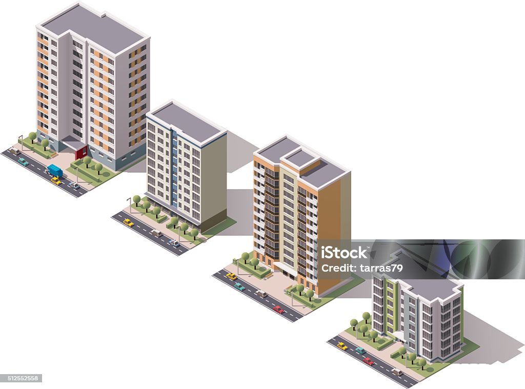 Vector Shapes Building Normal Vector Isometric Buildings Set Stock Illustration - Download Image Now ...