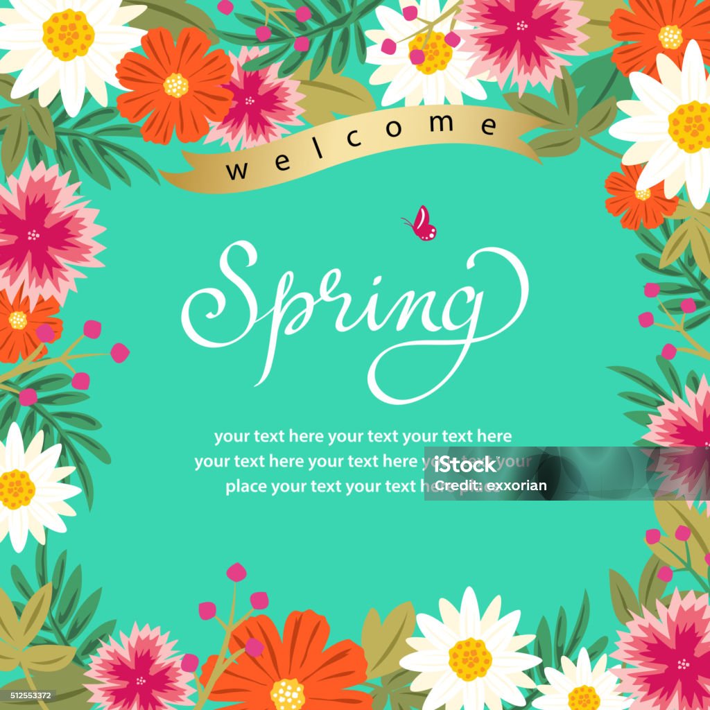 Springtime Frame Spring Floral Frame Stock Illustration - Download Image Now ...