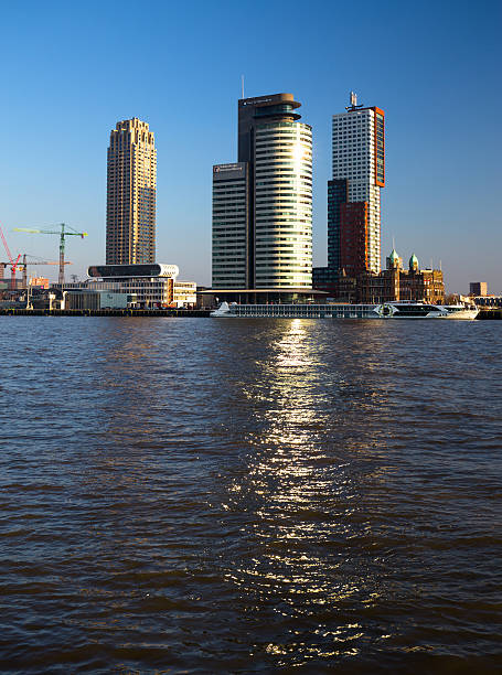 Rotterdam skyline at daylight, vertical view. stock photo
