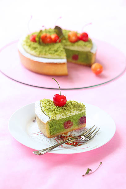 Pistachio Tart with Cherries