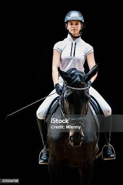 Teenage Girl Horseback Riding Equestrian Portrait Stock Photo - Download Image Now - Horse, Dressage, Equestrian Event