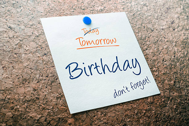 istock Birthday Reminder For Tomorrow With Crossed Out Today On Paper 512556964