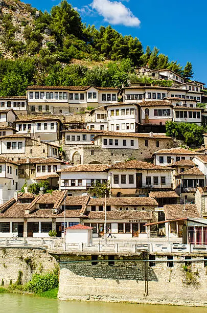 View at old city of Berat in Albania