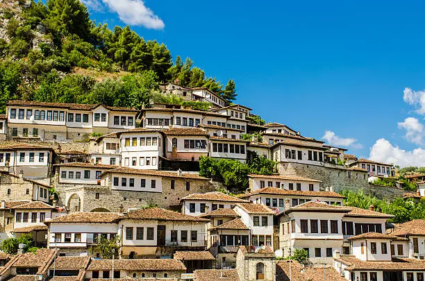 View at old city of Berat in Albania