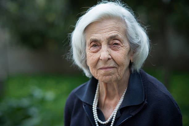 Senior woman portrait stock photo