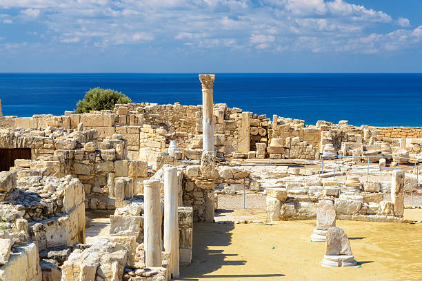 Ruins of ancient Kourion, Cyprus, Old greek ruins city of Kourion near Limassol, Cyprus kourion stock pictures, royalty-free photos & images